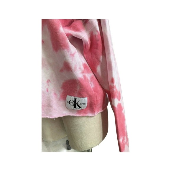 Calvin Klein Sweater Adult Large Hoodie Cropped Tye Dyed NWT - Picture 3 of 9